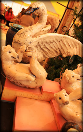 Pottery Swans and Bears