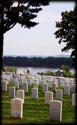 Cemetery overlooking Mississippi River