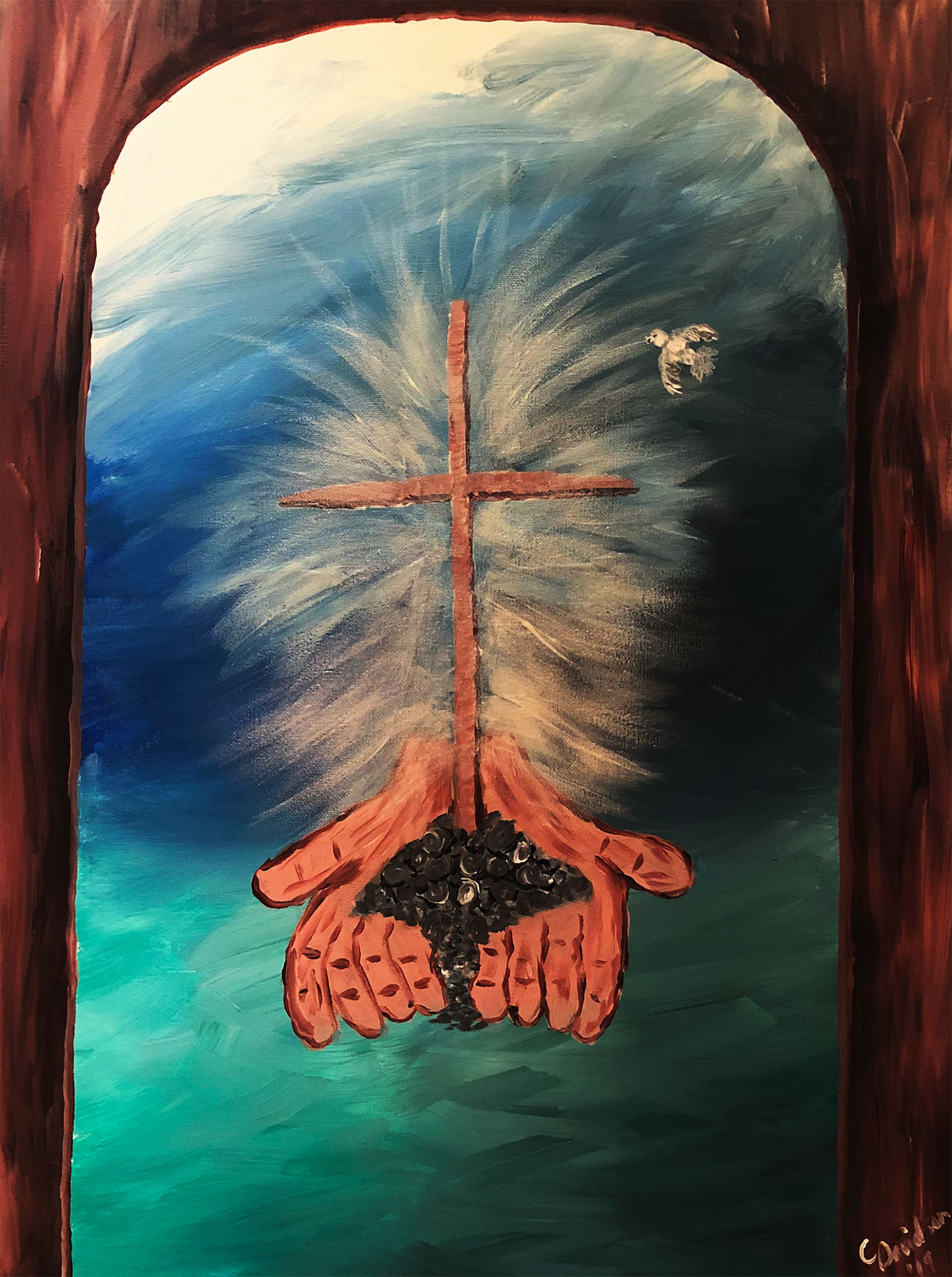 Carla Davidson Artwork Water to Red with Rachel Riutzel